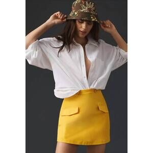 NEW EVA FRANCO utility mini skirt in yellow